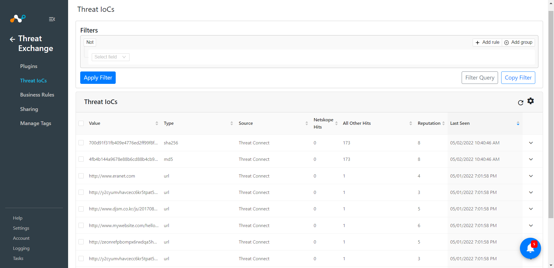 Digital Shadow Plugin for Threat Exchange - Netskope Knowledge Portal