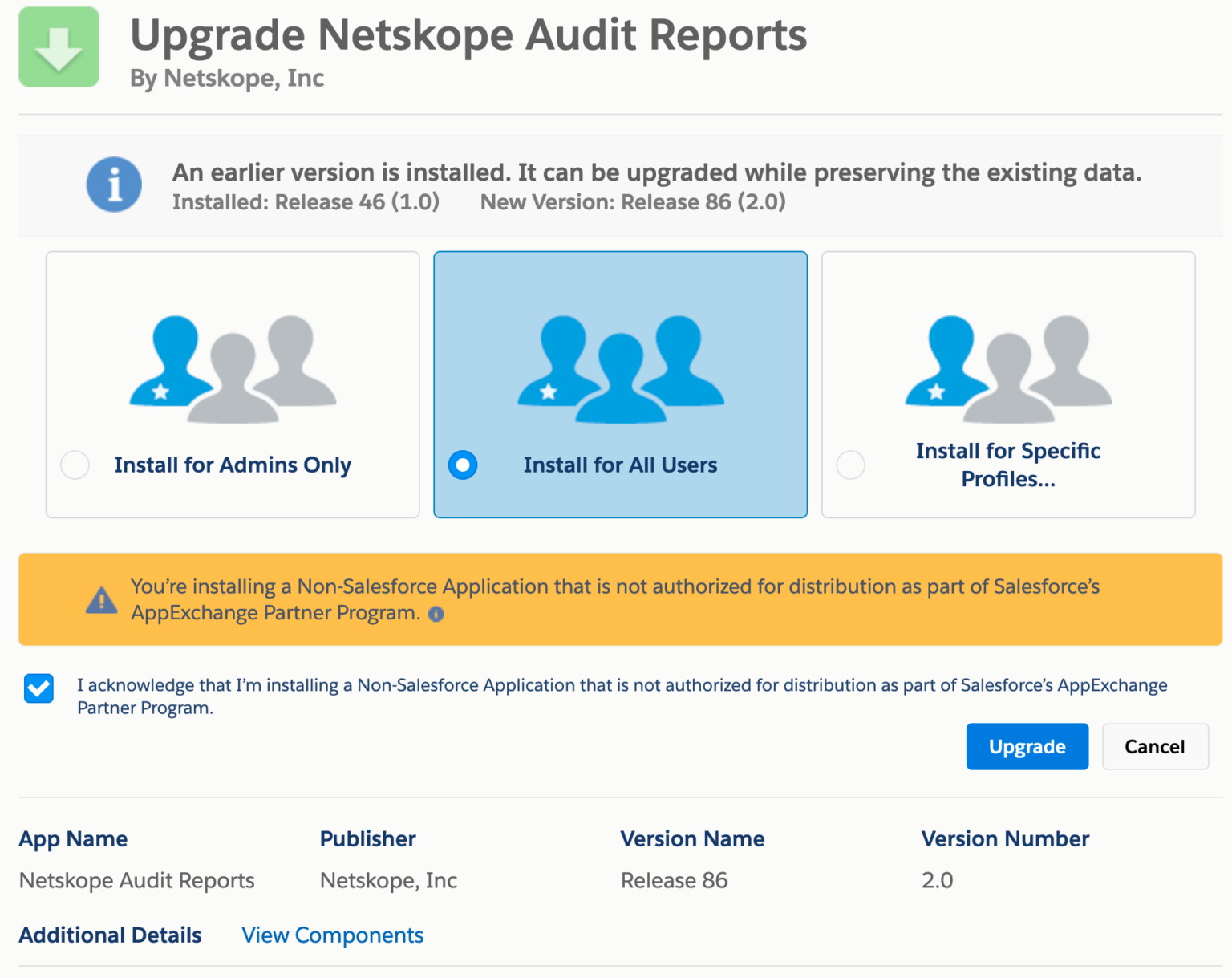 Configure Salesforce for API Data Protection Netskope Knowledge Portal
