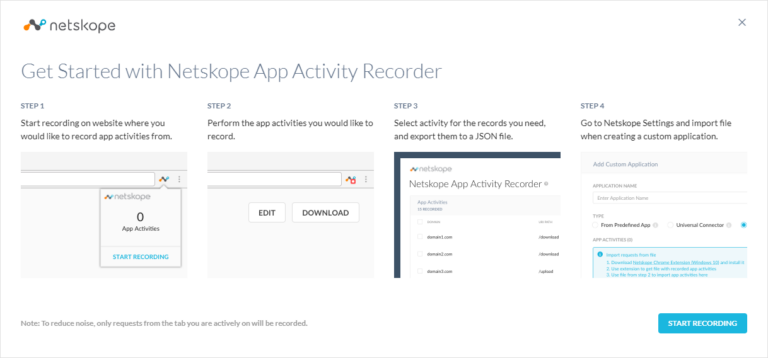 Activity Recorder Creating a Cloud App Definition - Netskope Knowledge Portal