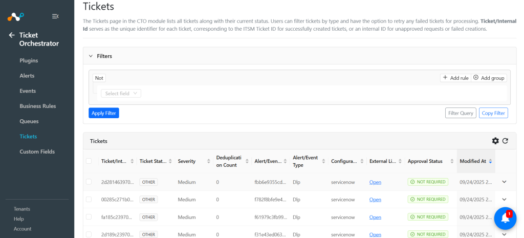 List Tickets and Use Filter Options - Netskope Technical Documentation