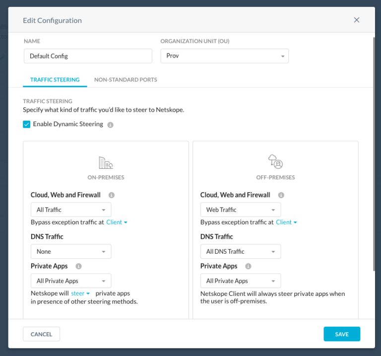 Creating a Steering Configuration Netskope Knowledge Portal