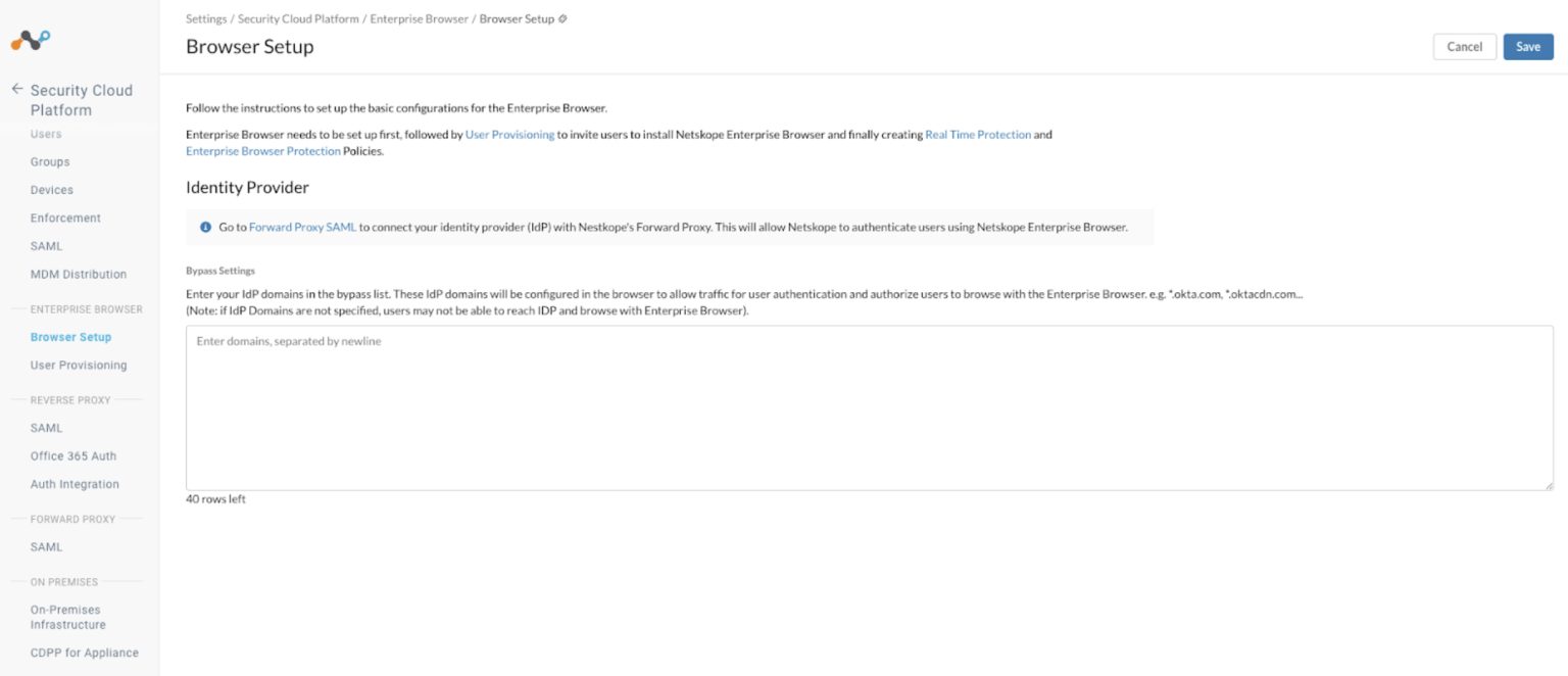(Admin) Browser Set Up - Netskope Knowledge Portal