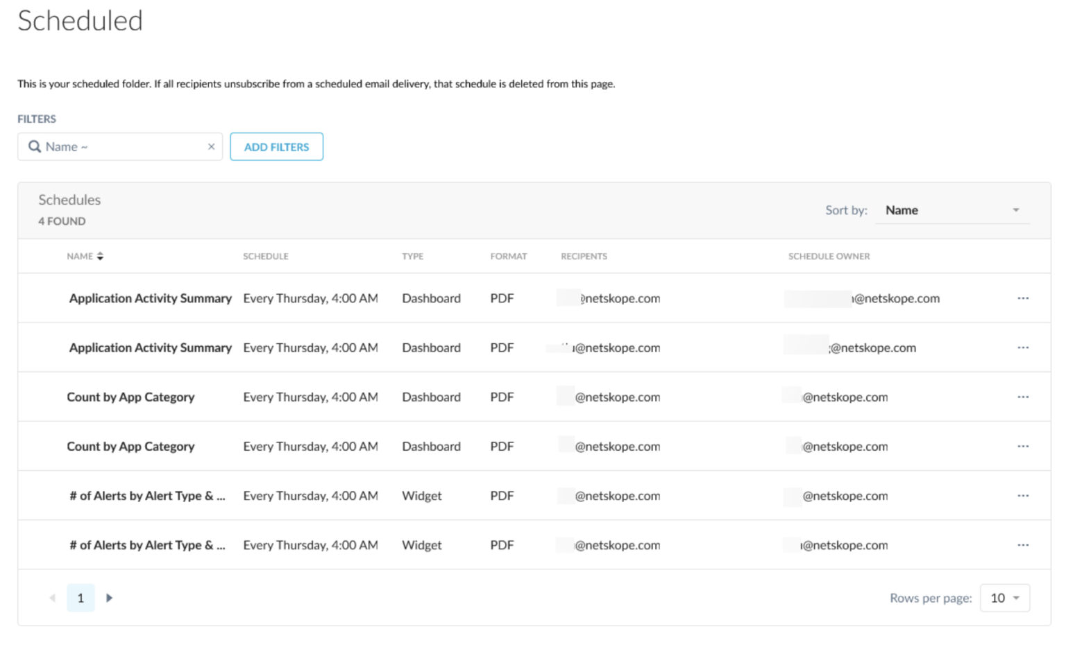 Scheduling Reports (New Experience) Dashboards - Netskope Knowledge Portal
