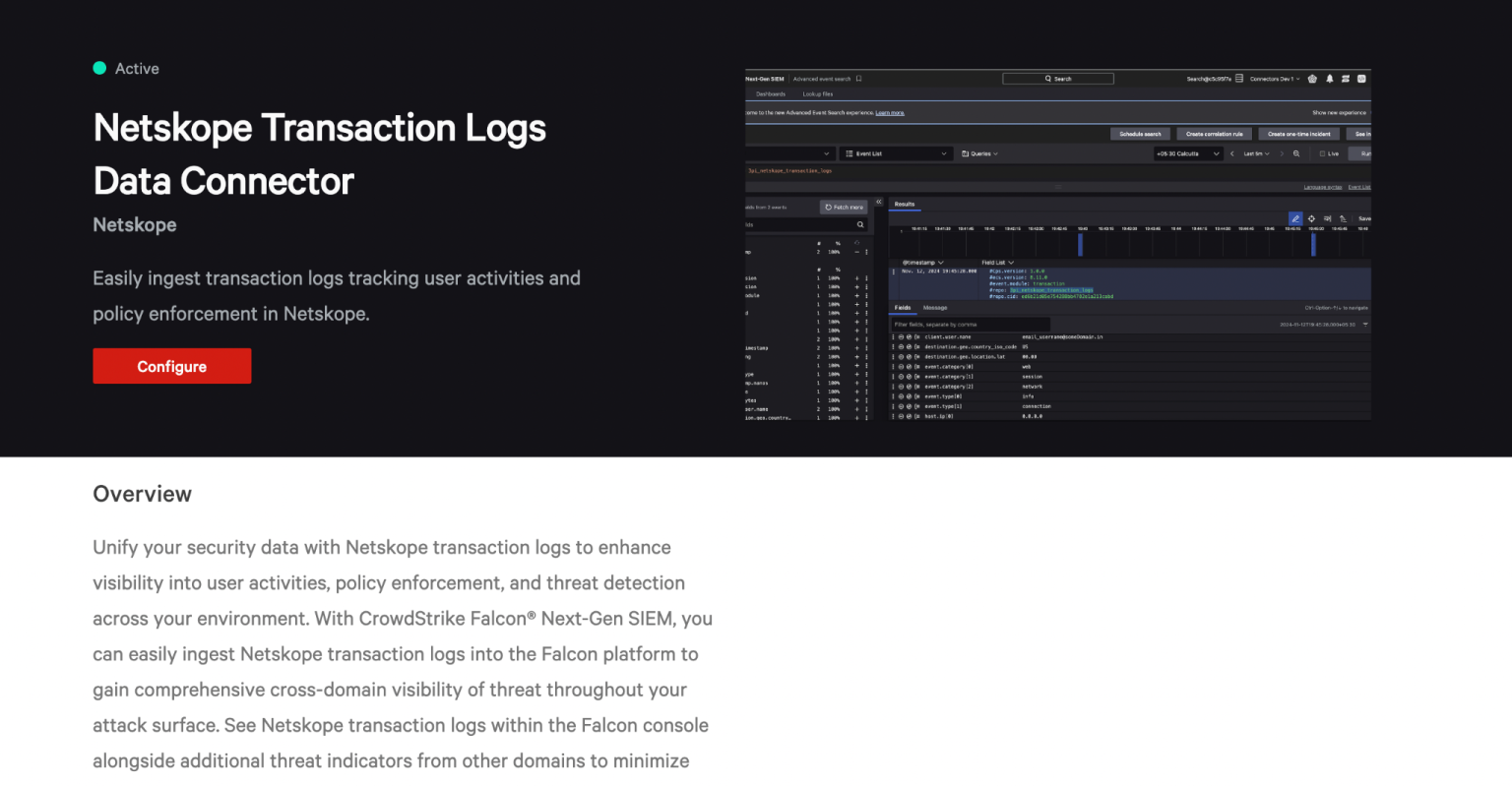 Stream Logs to Crowdstrike - Netskope Knowledge Portal